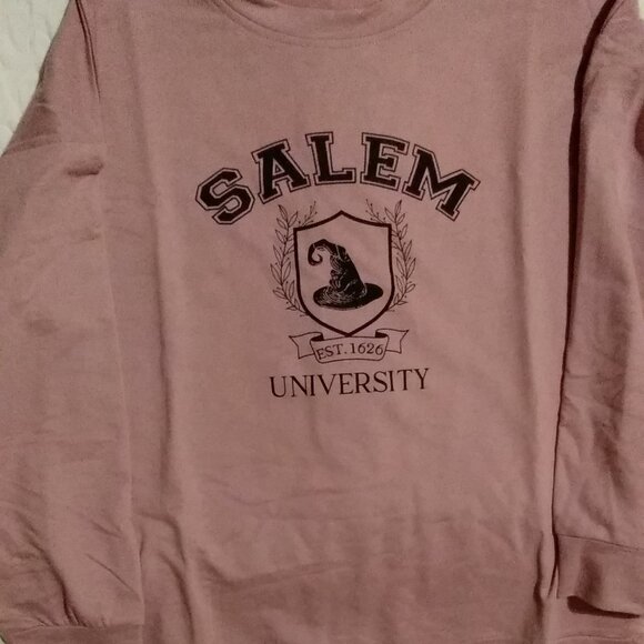 Salem University Sweatshirt-Vintage Hat. Graphic. NWT. Womens Size L.  Lavender - Picture 2 of 7
